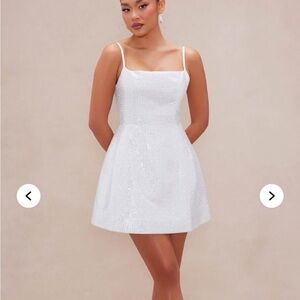 Fashion Nova White embellished Mini Dress